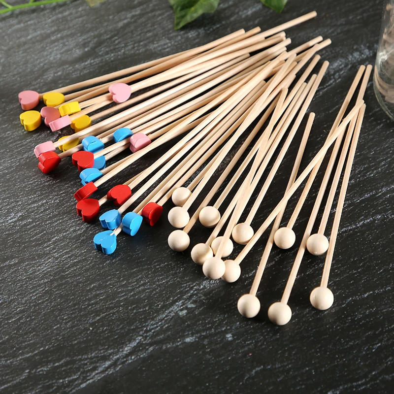 100 шт. палочки для конфет с шариком деревянные леденцы на присоске тортов любви