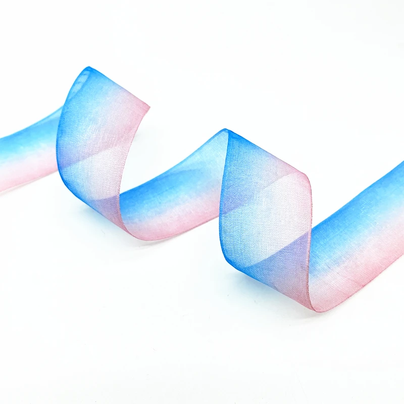 5 ярдов 25 мм ленты из органзы градиентного цвета для украшения дома и свадьбы