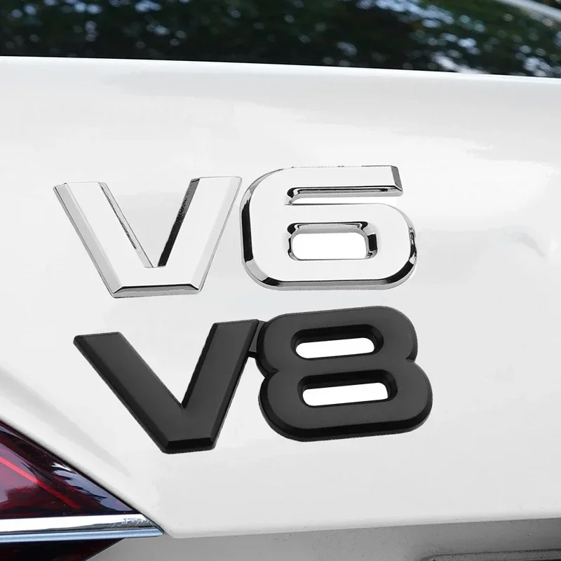 1 шт. 3D металлические наклейки с логотипом автомобиля V6 V8 универсальные внешние