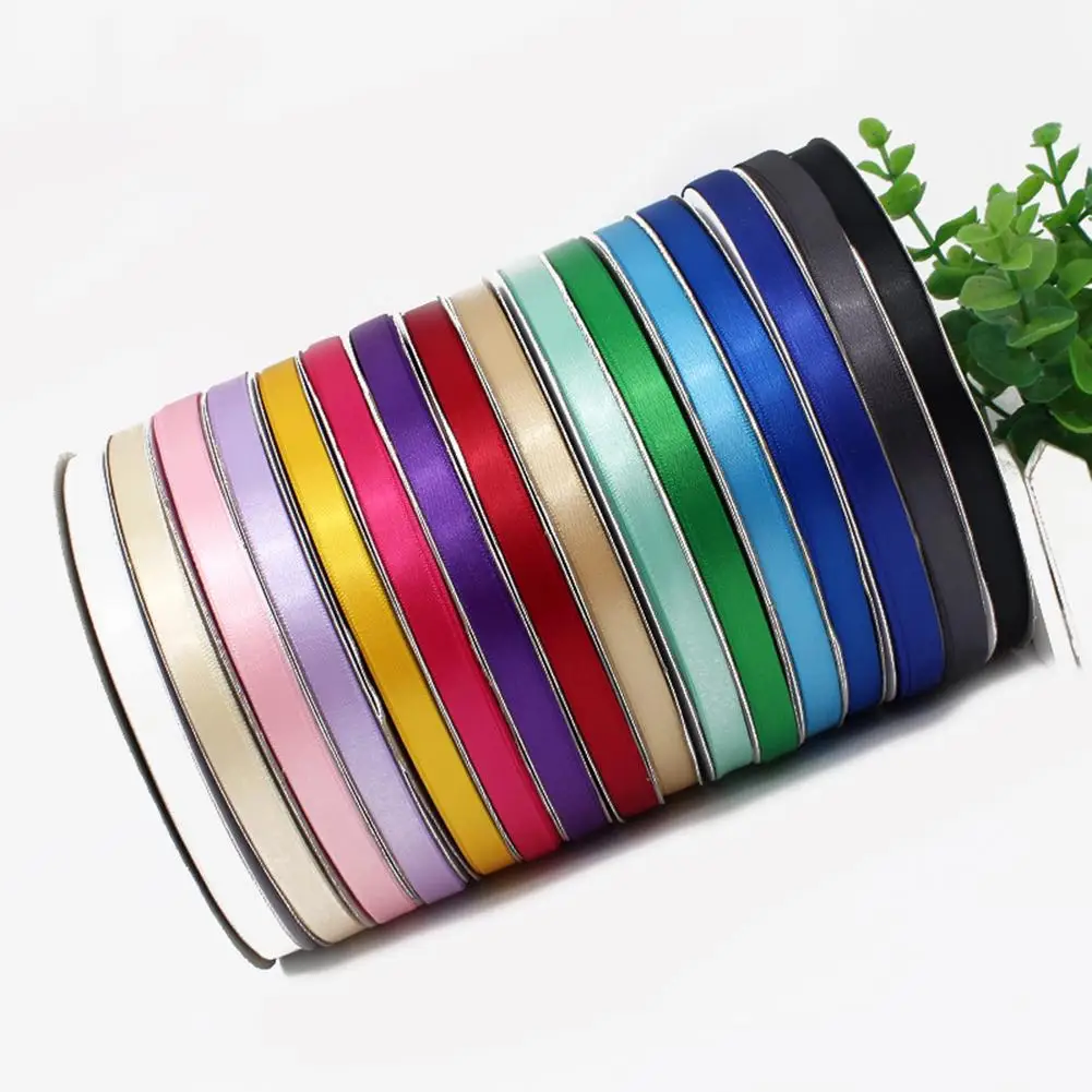 

100 Yards 1cm Diy Multicolor Satin Ribbons Christmas Halloween Festival Supplies For Wedding Birthday Party Gift Wrapping