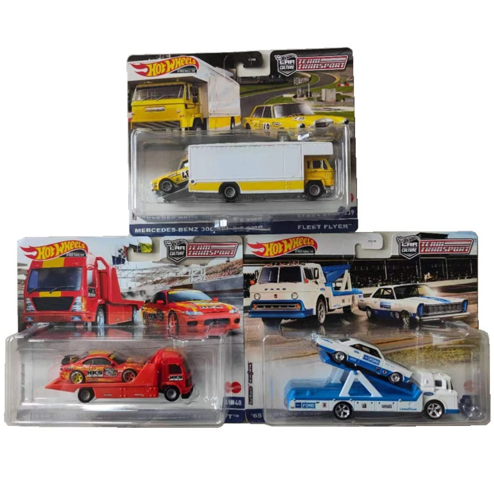 

HOT WHEELS 2022 Team Transport MIX1 HCR33 Ford Galaxie Mercedes-Benz 300 Fleet Flyer Plymouth Duster Funny Car Children's Toys