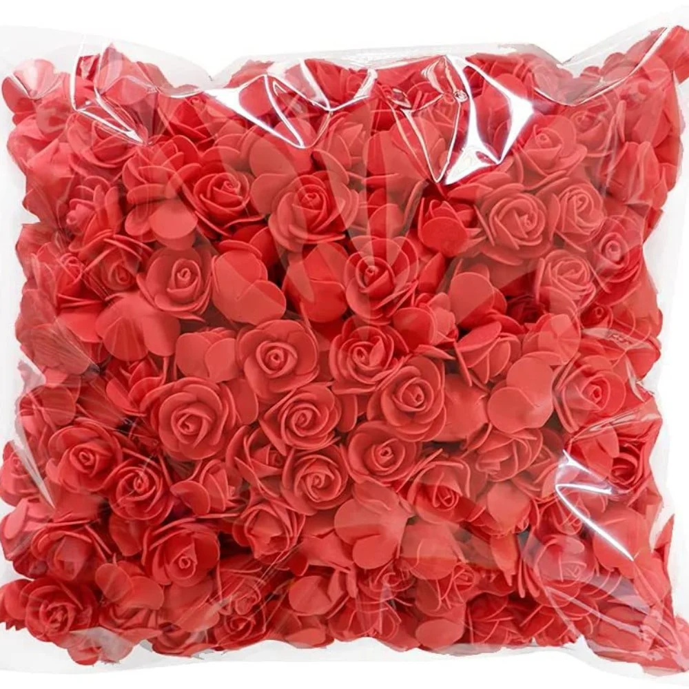 

3.5cm PE Rose Artificial Flower Heads 50/100 Pcs Fake Rose Flower for Wedding Decorations Home Floral Arrangement Wreath Decor