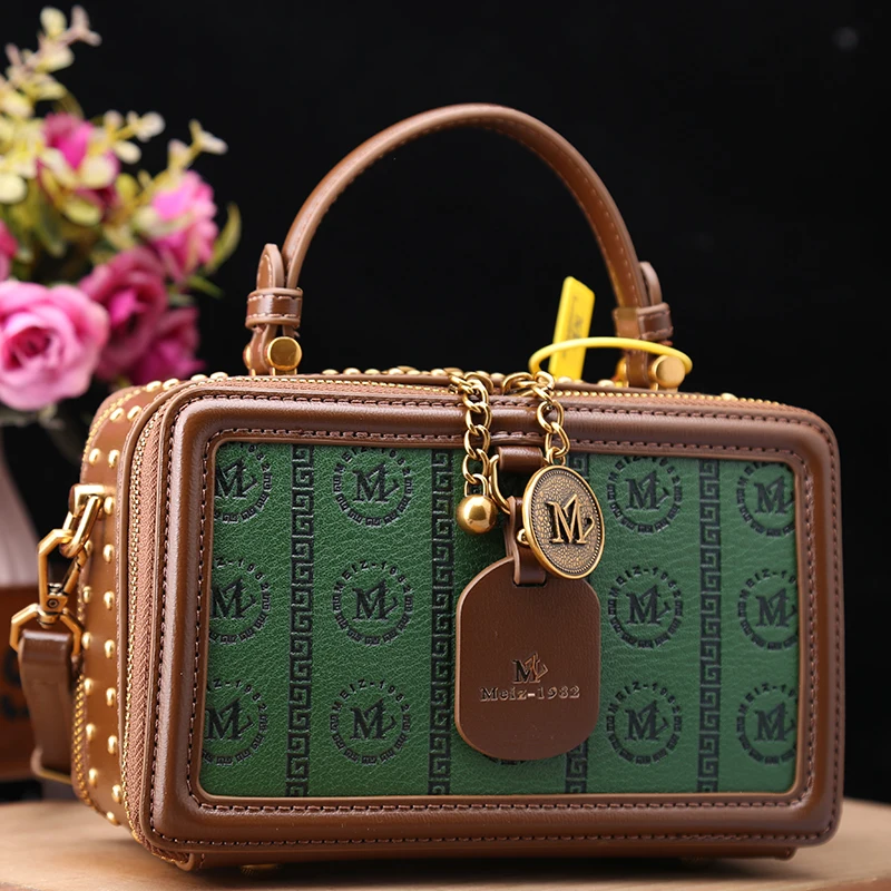 

100% Genuine Leather 2023 Luxury Designer Brand New Fashion Retro Green Single Shoulder Crossbody Bag Purse and Handbags Cc Gg