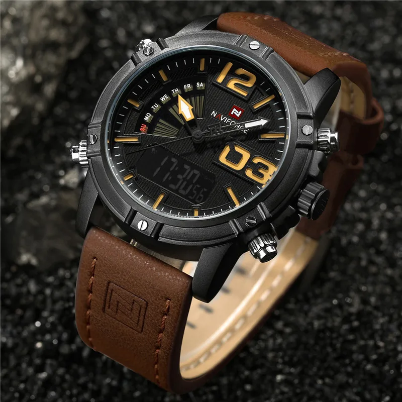 Часы наручные NAVIFORCE Мужские Цифровые спортивные брендовые Роскошные армейские