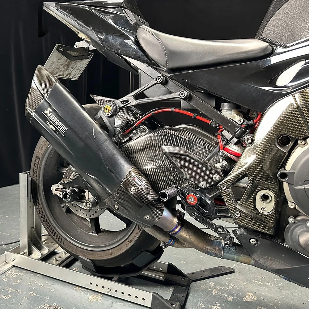 Фото Для мотоциклов BMW S1000R/RR 2019-2024, M1000R/RR, HP4: Защитный слайдер для переднего и заднего колеса, рамы, оси и вилки (протектор от падений) №3