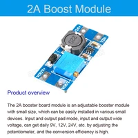 1 pcs mt3608 2a adjustable boost power module dc dc boost voltage regulator 224v to 5v9v12v28v
