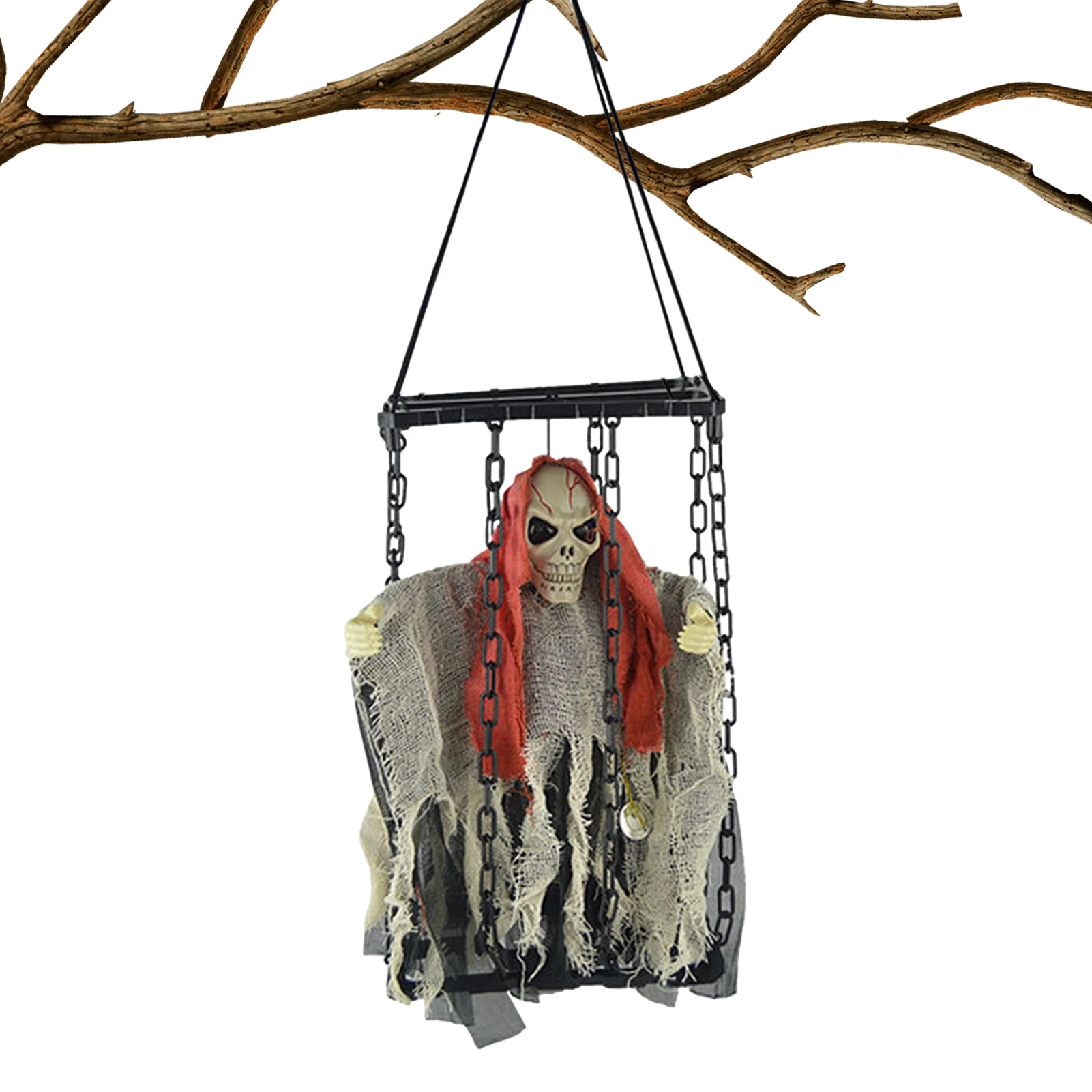 

Halloween Skeleton Fun Scary Ghost Decoration Hanging Halloween Decor With Glowing Eyes And Creepy Sound Skeleton Ghosts
