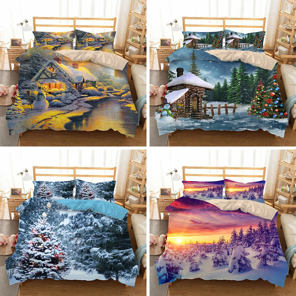 

Popular 3D Dreaminess Snow Scenery Print Duvet Cover Fantasy Style Bedding Set 2/3pcs Full Size Teens Quilt/Comforter Covers
