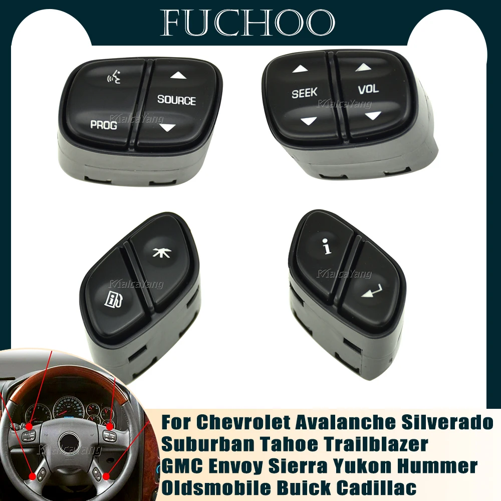 Высококачественная кнопка переключателя управления громкостью рулевого колеса для Chevrolet GMC Envoy Sierra Yukon Hummer H2 21997738