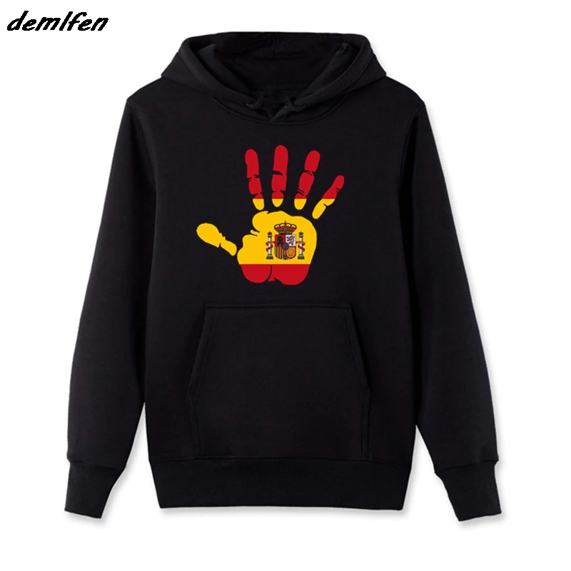 

Fashion Hot Sale Spanien Hoodie Handabdruck Palm Hand Print Herren Flag Fahne Spain jacket Men Fleece Hoody Sweatshirt