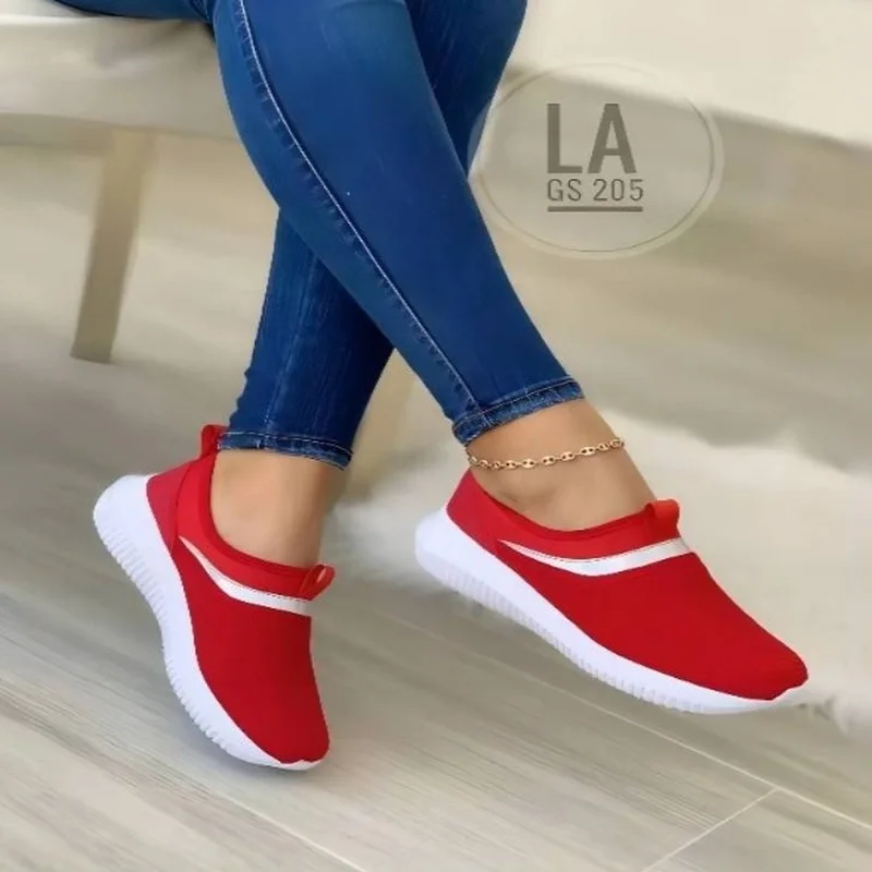 

Fall Women's Sneakers Fashion Breathable Running Socks Shoes Casual Flat Slip-on Lightweight Loafers 2023 Trend Zapatilla Mujer