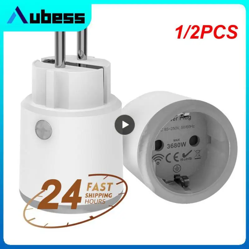 

1/2PCS Tuya Smart Zigbee Plug Socket 3680W 16A Power Energy Monitoring Timer Switch EU Outlet Work With Tuya Hub Zigbee2mqtt