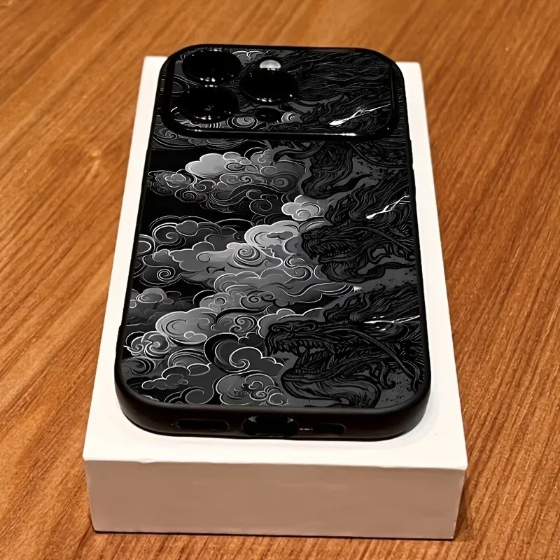Фото Чехол для телефона с узором «Черные облака» для iPhone 17, 16, 15, 14, 13, 12, 11 Pro Max, силиконовый бампер-накладка для iPhone X, XS, XR, 16 PLUS, Fundas №3