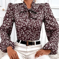 women shirt colorful print single breasted cardigan women blouse new 2022 casual lantern sleeves spring for work