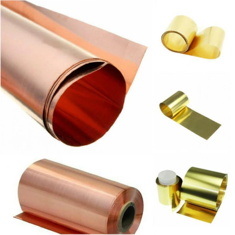 

1 pcs 99.9% 0.1mm-0.6mm Pure Copper Foil Skin Brass leather Purple Copper