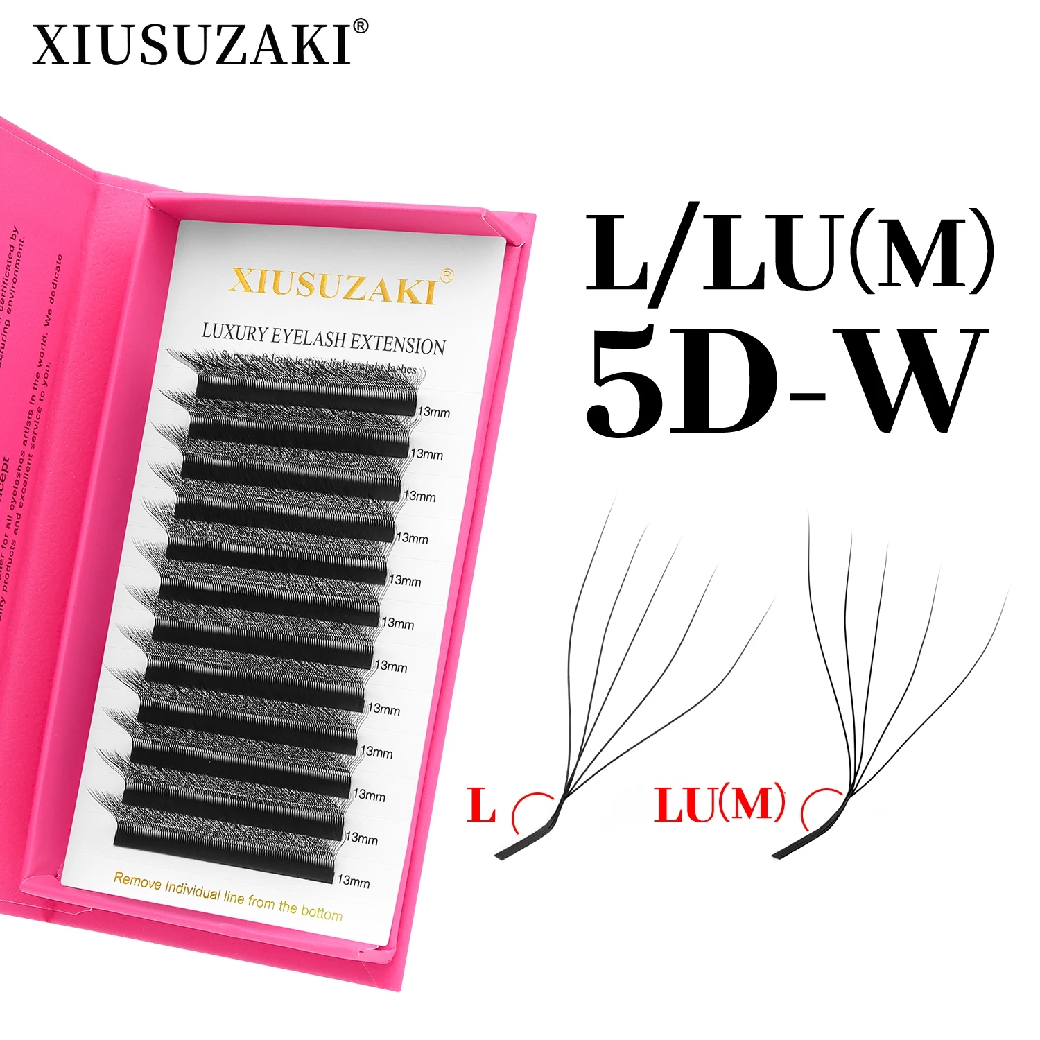 Фото XIUSUZAKI M/L/LU Curl 5D W Форма Наращивание ресниц Автоматическое цветущее наращивание ресниц Готовые объемные вееры Накладные ресницы №1