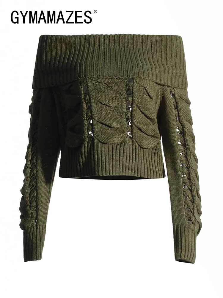 

Женский трикотажный свитер с воротником-лодочкой и длинным рукавом