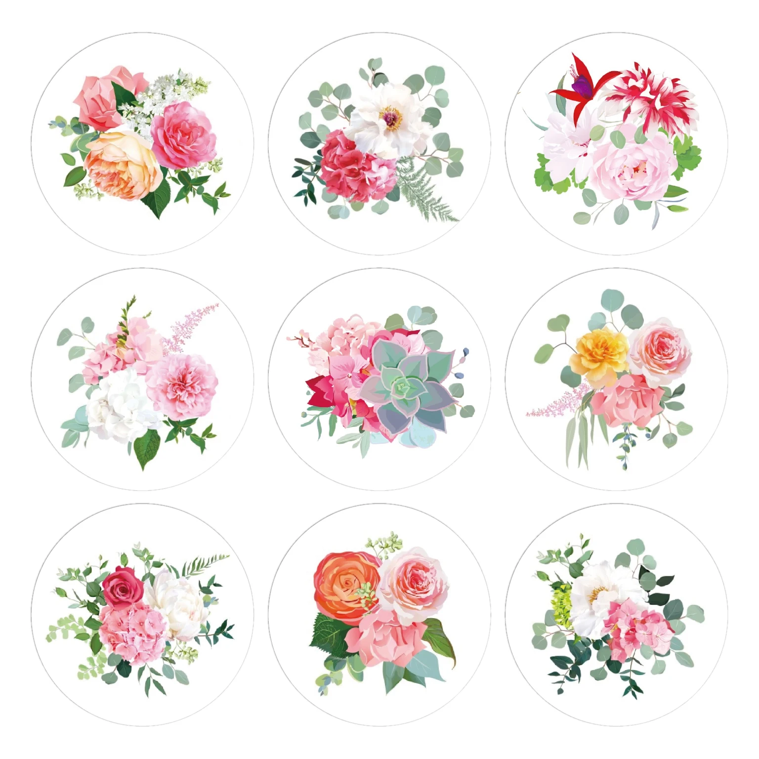 

KK085 180pcs 1.5inch Round Floral Thank You Stickers Seal Labels for Wedding Favor Party Handmade Envelope Stationery Sticker
