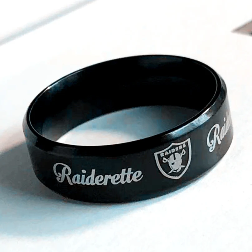 

Новое поступление 2022, черное титановое кольцо Raiders 8 мм для мужчин и женщин