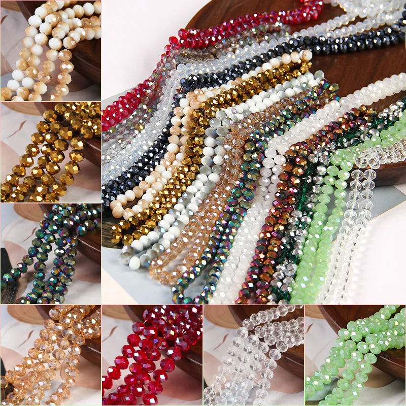

4mm/6mm/8mm Austria Faceted Crystal Beads High Quality Multicolor Loose Glass Spacer Beads For Jewelry Making Diy Accessories