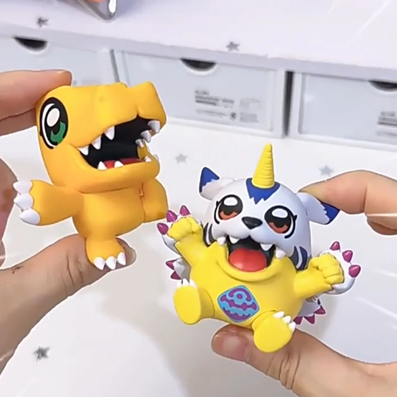 Фото Оригинальная коллекционная фигурка Bandai Blind Box Bn Figure Q Digimon Takehito Ohkawa Collab Agumon, настольное украшение, подарок для фанатов аниме №2