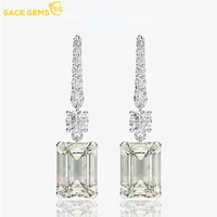 sace gems luxury 925 sterling silver created high carbon drill gemstone white gold drop dangle hook earrings fine jewelry gift