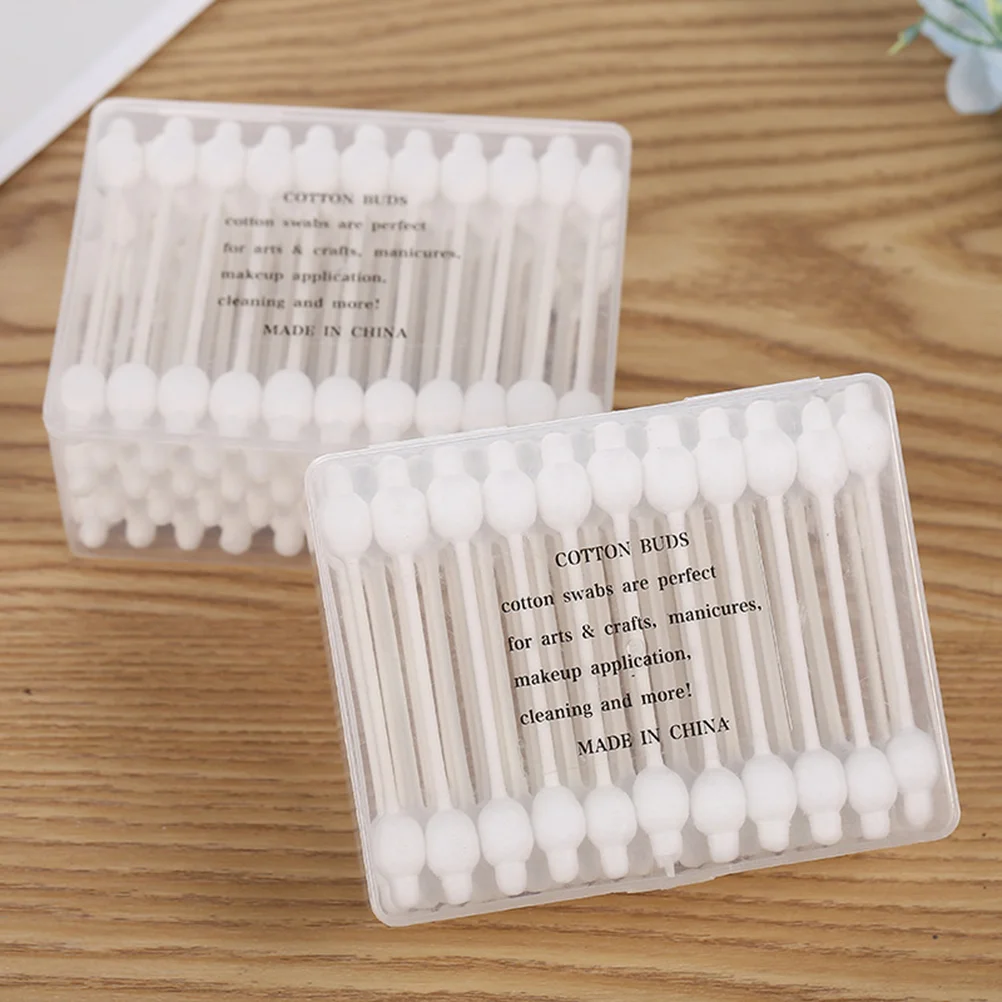 

Organic Baby Cotton Swabs 110pcs Q- tips Safety Baby Cotton Swabs with Large Tip Fragrance and Chlorine- Free Cotton Buds for