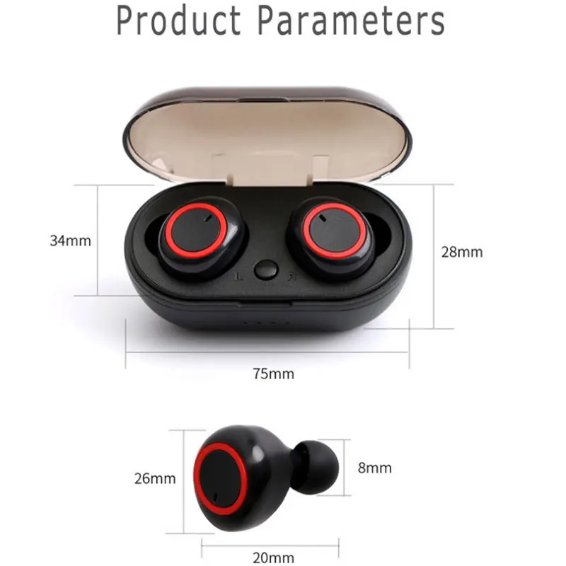 

TWS Wireless Bluetooth Headset LED Display Noise Reduction Headphones Sports Stereo Wireless Earbuds Contact headphones HD Mic