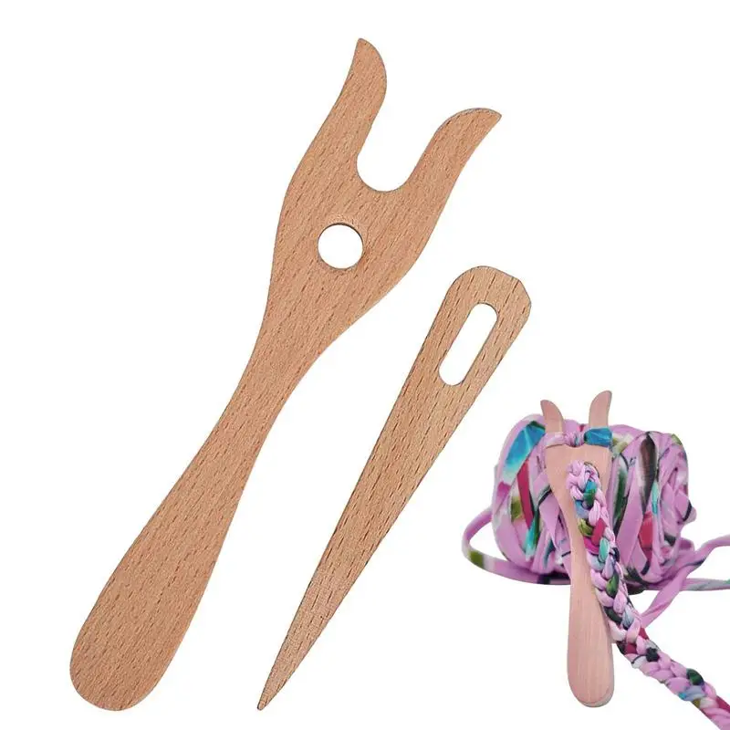 

Набор деревянных вязальных и вязаных крючков Lucet, набор больших игл для шитья, вилка для плетения, крючки для вязания, трикотажные Спицы