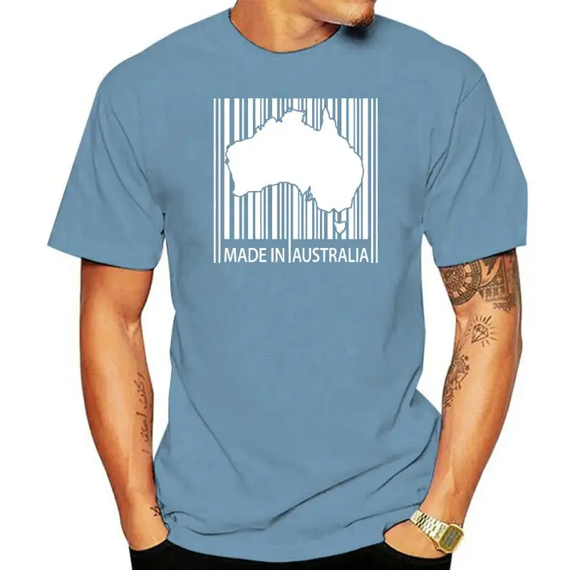 

Made In Australia Barcode Aussie Map Straya Day Oz Pride Sport Supporter T-Shirt