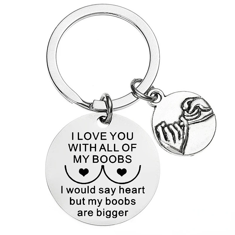 Женское кольцо из нержавеющей стали с надписью «I Love You with All My Boobs»