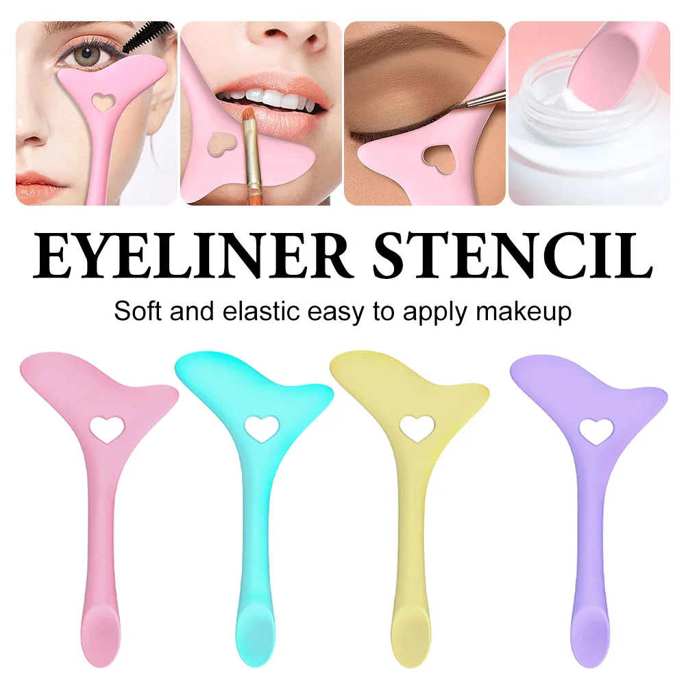 

Silicone Eyeliner Stencils Wing Tips Multifunctional Reusable Eye Makeup Template Face Cream Mask Applicator Makeup Tool