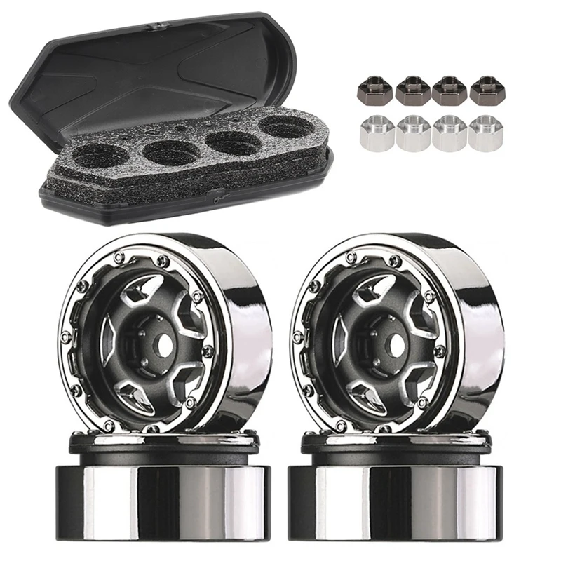 

4Pcs 97.6G 1.0In Metal Beadlock Wheel Hub For Axial SCX24 AX24 Traxxas TRX4M FMS FCX24 1/18 1/24 RC Crawler Car Parts