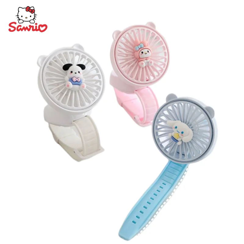 

Kuromi my Melody Cinnamoroll Sanrio New animation peripheral kawaii cute cartoon watch fan creative portable fan gift wholesale