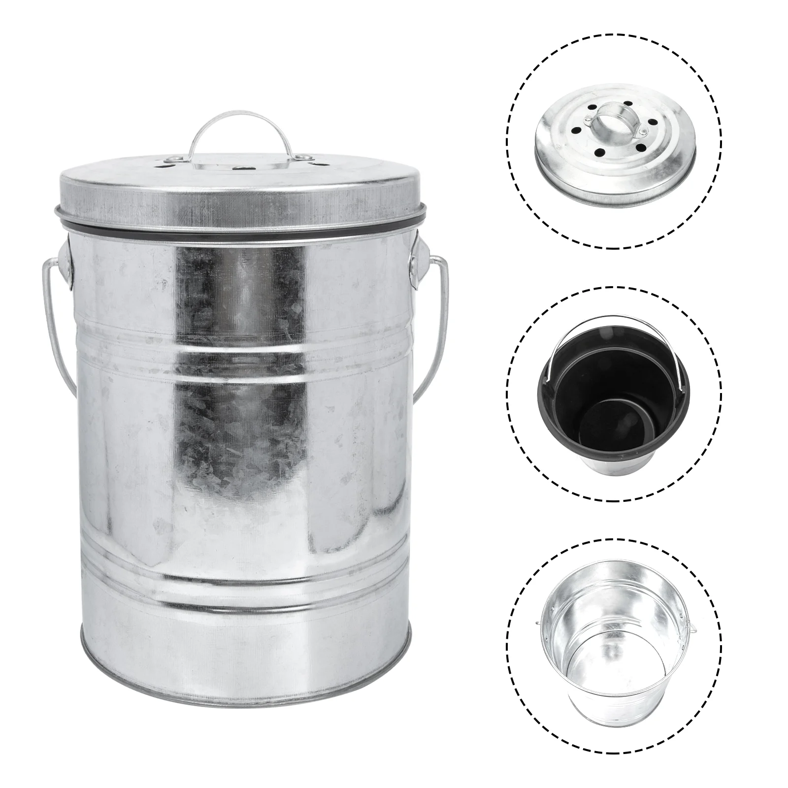 

Trash Container Table Top Trash Can Metal Can Countertop Waste Indoor Compost Kitchen