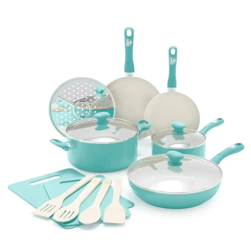 

Savory 15pc Cookware Set, Turquoise Fast Shipping