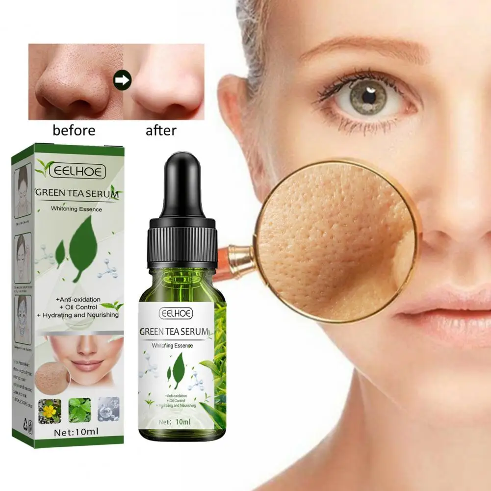

10ml Facial Liquid Adjust Skin Tone Non-irritating Easy to Absorb Multifunctional Natural Shrinking Pore Deep Penetration Green