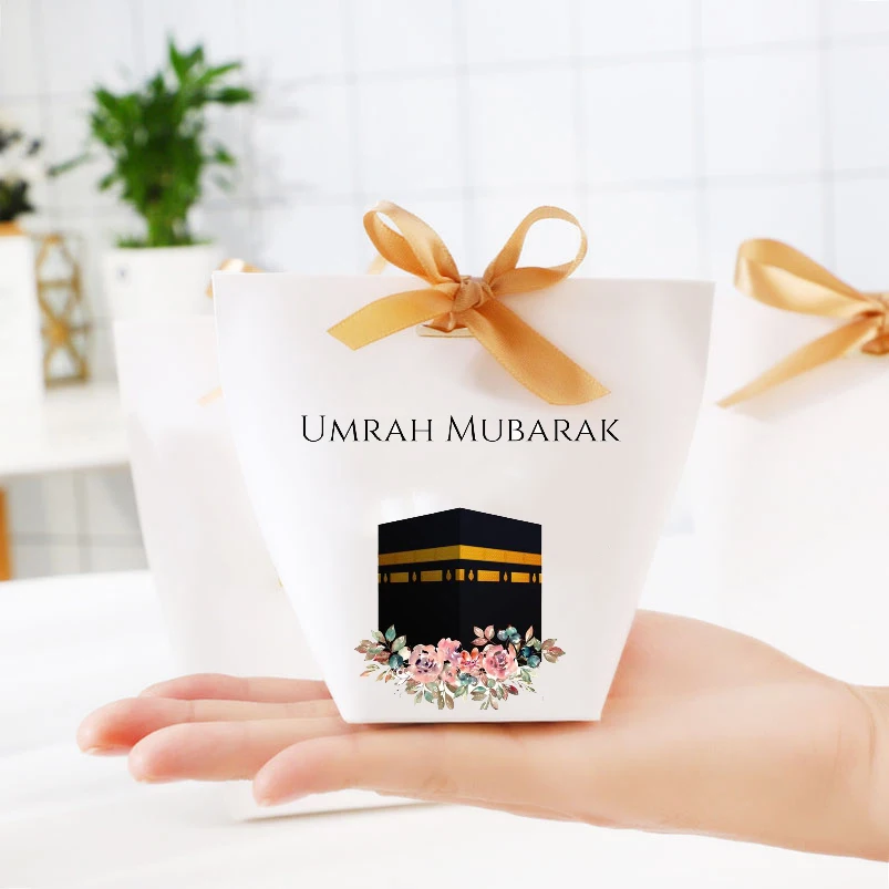 

5pcs umrah mubarak candy Chocolates gift boxes Muslim Islamic Ramadan Kareem Iftar party Happy eid Al-Adha Festival Decoration