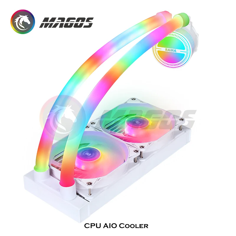 

SAMA 240 Water Cooling CPU AIO Cooler LGA 1700 For Intel & AMD All Platforms With Noen RGB Tubing 5V 3Pin ARGB SYNC, Patented