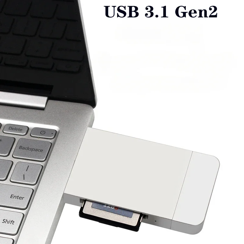 High-Speed Dual Interface Magnetic USB3.2 Type-C/A to CF/CFEXPRESS Card Reader for Z6/Z7 1DX3 and CFE 10Gbps