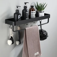 black bathroom bathroom rack space aluminum wall mounted toilet washstand towel rack storage free punch multi function rack