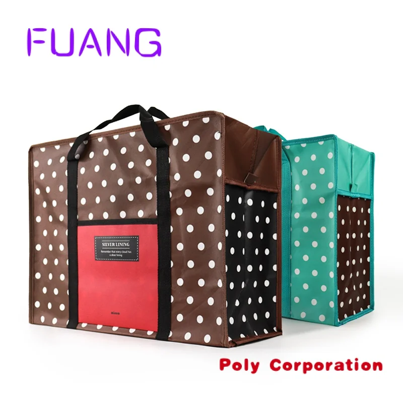 Custom Printing Eco-friendly Accept Customized Size Zipper Laminated Non Woven  Bag