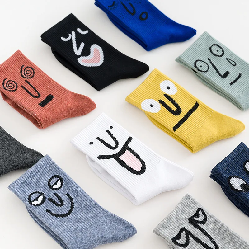 

Fashion Art Anime Face Unisex Ankle Compression Socks Funny Harajuku Creative Sport Breathable Warm Winter Long Tube Male Socks
