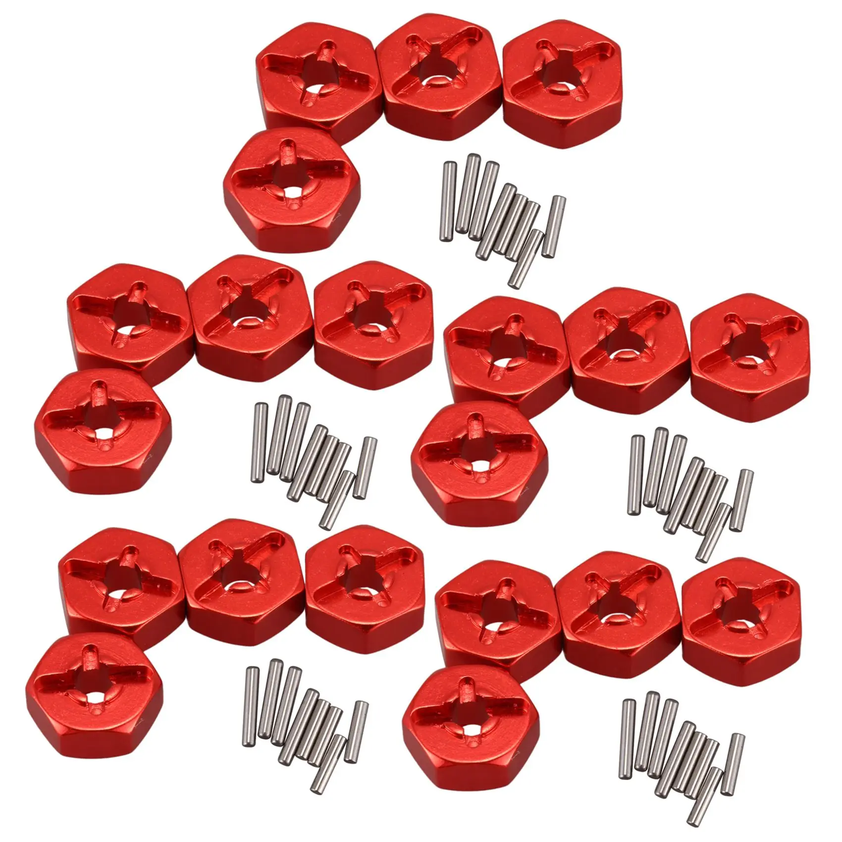 

20X Aluminum Alloy 12Mm Combiner Wheel Hub Hex Adapter Upgrades For Wltoys 144001 1/14 RC Car Spare Parts,Red