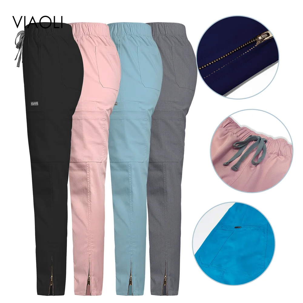 

High Waist Nurse Pants Medical Uniform Nurse Accessories Beauty Salon Work Trousers Doctor Trousers Medical Scrubs High Quality