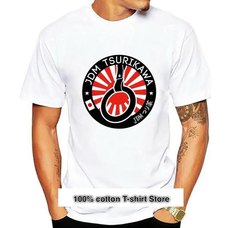 

JDM Tsurikawa-Camiseta de манга corta para hombre, camisa blanca, Regular