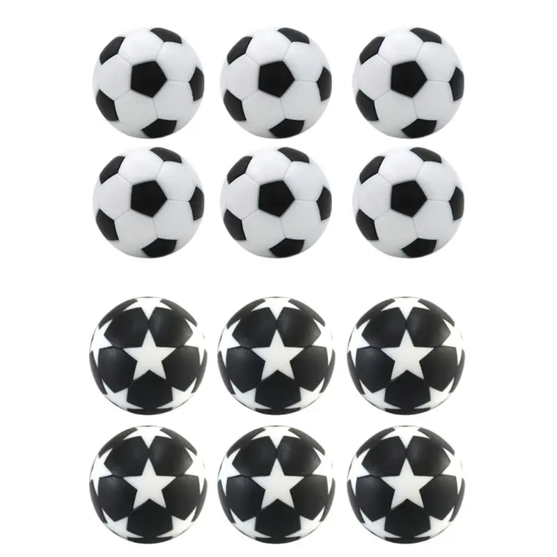 

6pcs 32mm Table Soccer Replacements Mini Black & White Ball Foosball Fussball