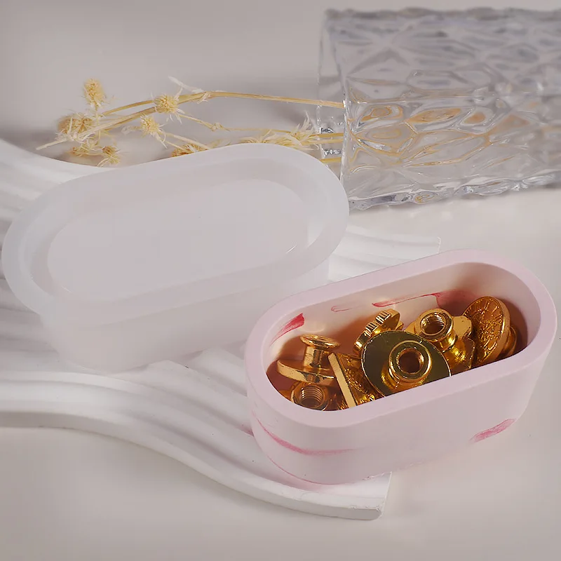 Контейнер для хранения геометрической формы искусственная овальная форма гипс