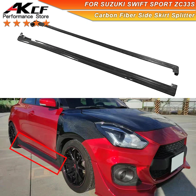 

Carbon Fiber Side Skirt Splitter For Suzuki Swift ZC33S Upgrade Body Side Skirt Separator Winglet Flank Bumper Lip