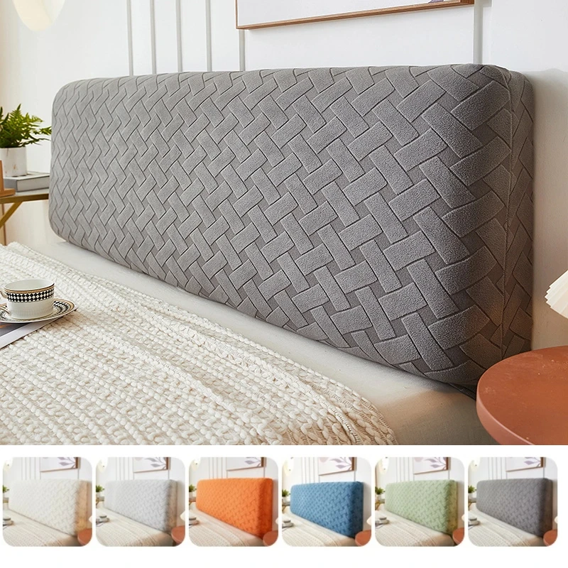 

Geometric Jacquard Bedhead Cover All Inclusive Dustproof Elastic Headboard Covers Plush Bedhead Backrest Dust Proof Slipcovers